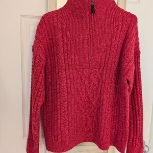 Sundance Vibrant Red Cowl Neck Sweater